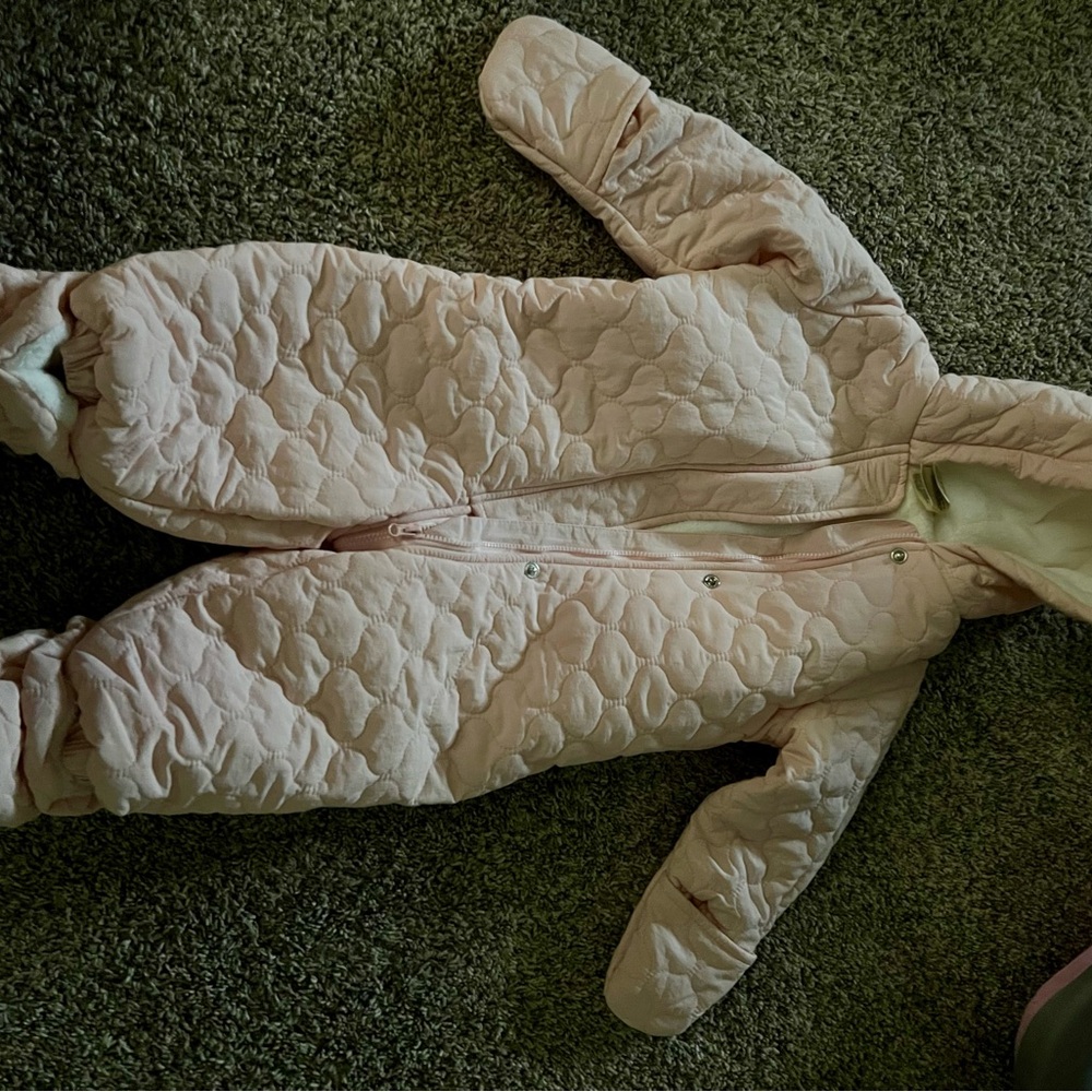 First Impressions Pink Quilted Footies